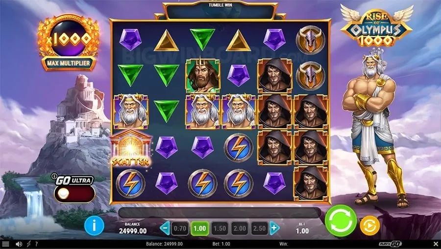 Winph slot machine with glowing reels and golden coins